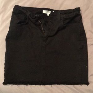Black distressed Denim Skirt